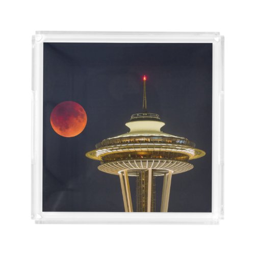 Blood Moon  Seattle Space Needle Acrylic Tray