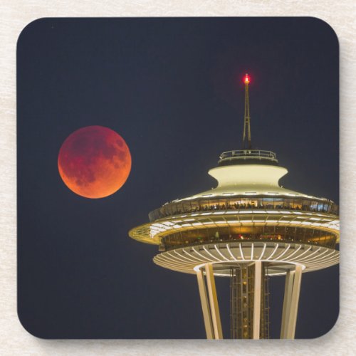 Blood Moon  Seattle Space Needle Beverage Coaster
