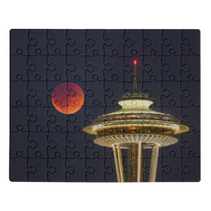 Blood Moon Seattle Space Needle Jigsaw Puzzle