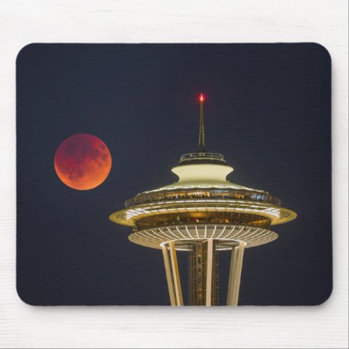 Blood Moon  Seattle Space Needle Mouse Pad