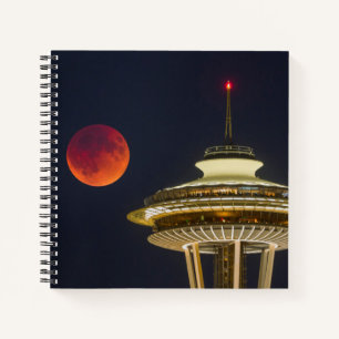 Blood Moon   Seattle Space Needle Notebook
