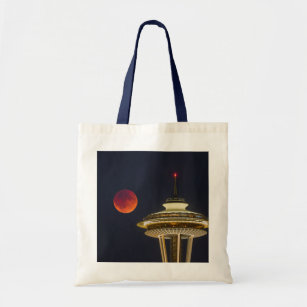Blood Moon   Seattle Space Needle Tote Bag
