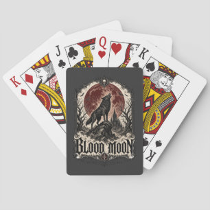 BLOOD MOON WOLF — Gothic Horror Poker Cards