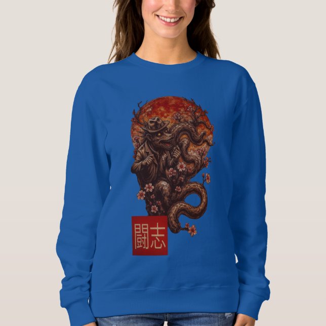 Blood Moon Yokai – Dark Japanese Art Sweatshirt (Front)