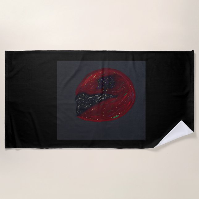 Blood Moonlit Night Beach Towel (Front)