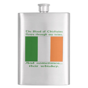 Blood of Chieftains Flows Veins Sometimes Whiskey Flask
