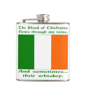 Blood of Chieftains Flows Veins Sometimes Whiskey Flask