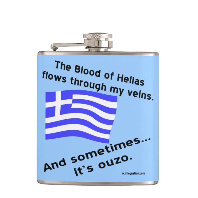 Blood of Hellas and Ouzo Flask (Front)
