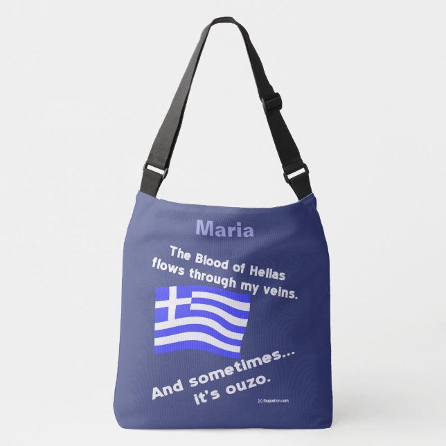 Blood of Hellas and Ouzo Personalized Crossbody Bag (Front)
