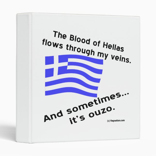 Blood of Hellas Flies Through Veins Sometimes Ouzo Binder (Front/Spine)
