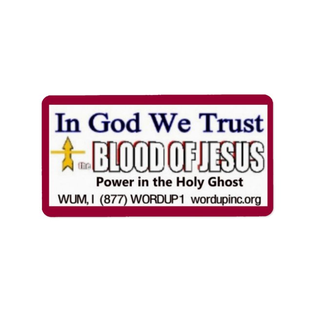 Blood of Jesus Label (Front)