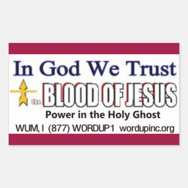 Blood of Jesus Sticker (Front)