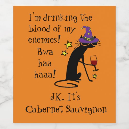 Blood of My Enemies JK Wine Black Cat Wine Label