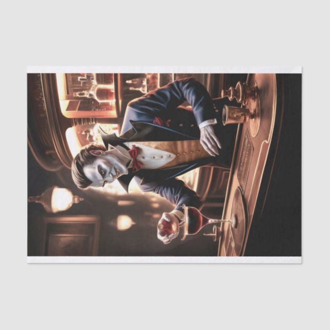 Blood on the Bar, Dracula's Bartending Tissue Paper (Front)