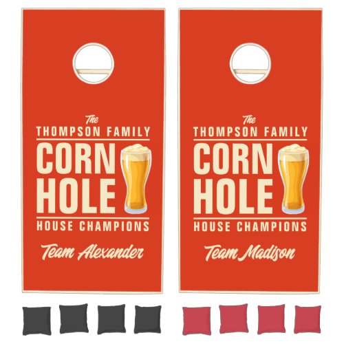 Blood Orange Brew Battle Champions Team Names Cornhole Set
