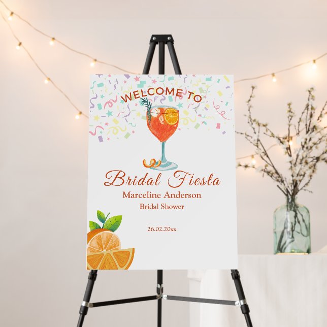 Blood Orange Cocktail Bridal Fiestal welcome Foam Board (In Situ (Stand))