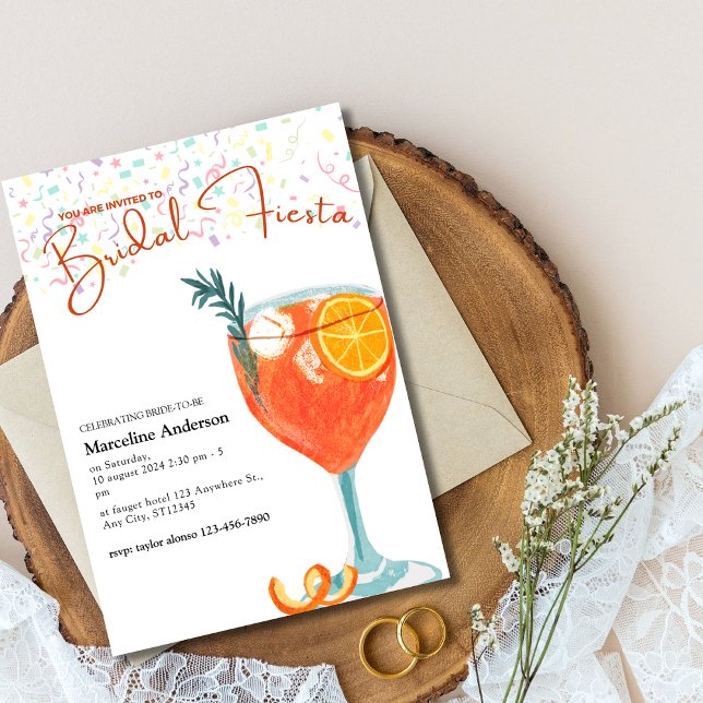 Blood Orange Cocktail Mexican Bridal Fiesta   Invitation (Creator Uploaded)