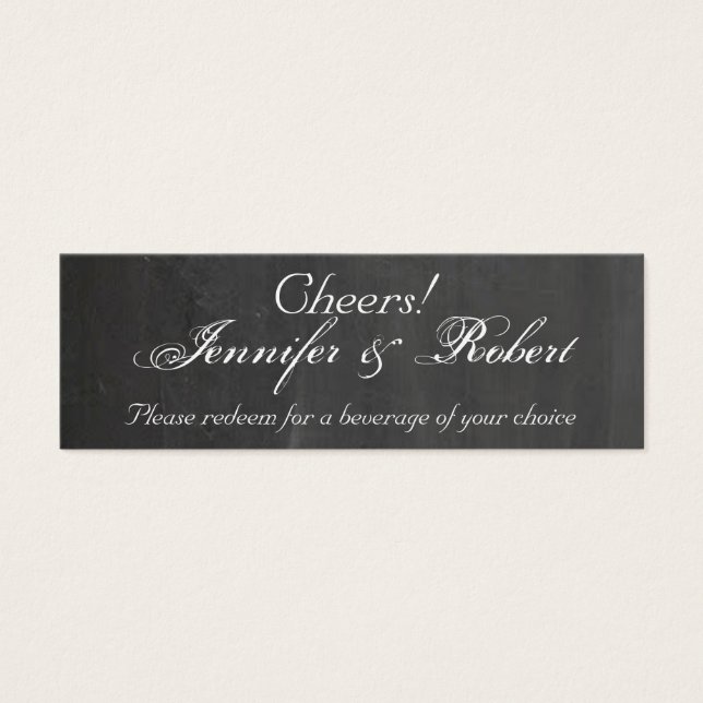 Blood Orange Flower Wedding Drink Tickets (Front)