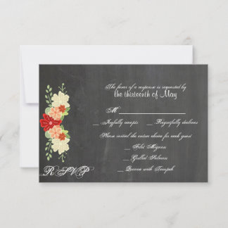 Blood Orange Flower Wedding Response Card
