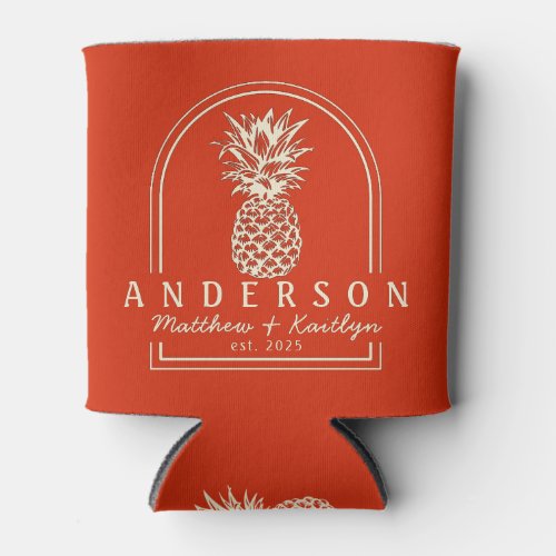 Blood Orange Pineapple Wedding Arch &amp; Name Can Cooler