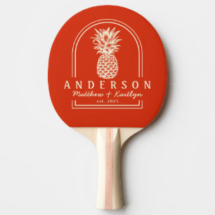 Blood Orange Pineapple Wedding Arch & Name Ping Pong Paddle