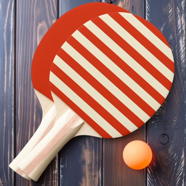 Blood Orange Polo Stripes and Solid  Ping Pong Paddle (Creator Uploaded)