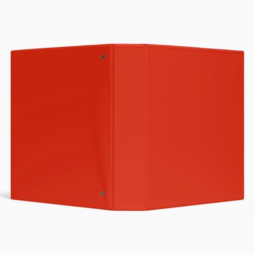 Blood Orange Red Solid Trend Color Background 3 Ring Binder