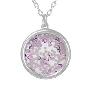 Blood Parasite Trypanosoma Silver Plated Necklace