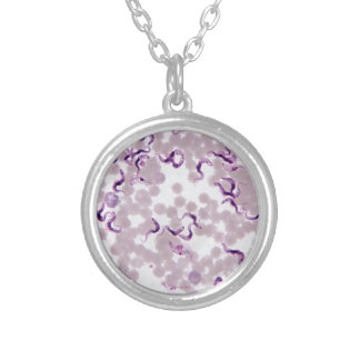 Blood Parasite Trypanosoma Silver Plated Necklace