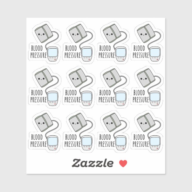 Blood Pressure Healthcare Tracking Write-on Labels (Sheet)
