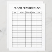 BLOOD PRESSURE LOG  (Front/Back)