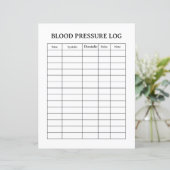 BLOOD PRESSURE LOG  (Standing Front)