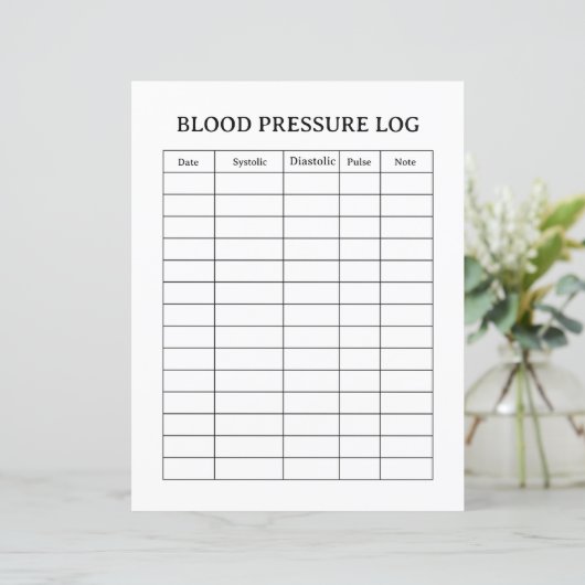 BLOOD PRESSURE LOG  (Standing Front)