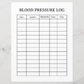 BLOOD PRESSURE LOG  (Front)