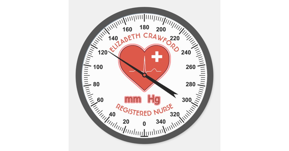 Blood Pressure Monitor Nurse Doctor Health Care Classic Round Sticker ...