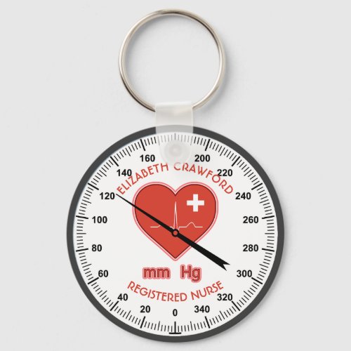 Blood Pressure Monitor Nurse Doctor Health Care Keychain