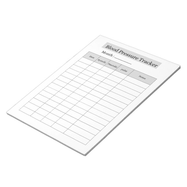 Blood Pressure Tracker Notepad (Angled)