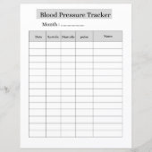 Blood Pressure Tracker SHEET (Front)