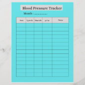 Blood Pressure Tracker SHEET (Front)