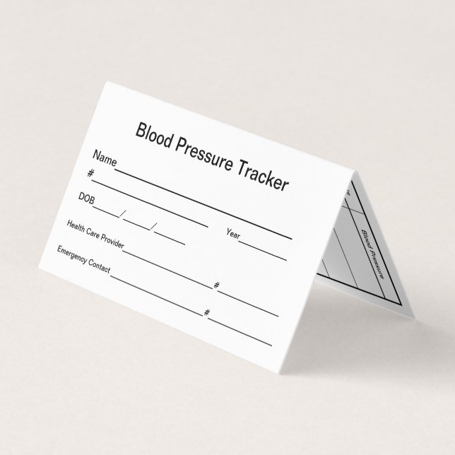 Blood Pressure Wallet Card (Front)
