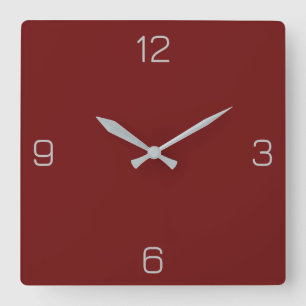 Blood Red 6F100F Color with Add a Name Option Square Wall Clock