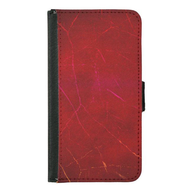 Blood Red Abstract Texture with Scratches Samsung Galaxy Wallet Case (Front)