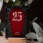 Blood Red Coffin Spiderweb Goth Wedding Table Number