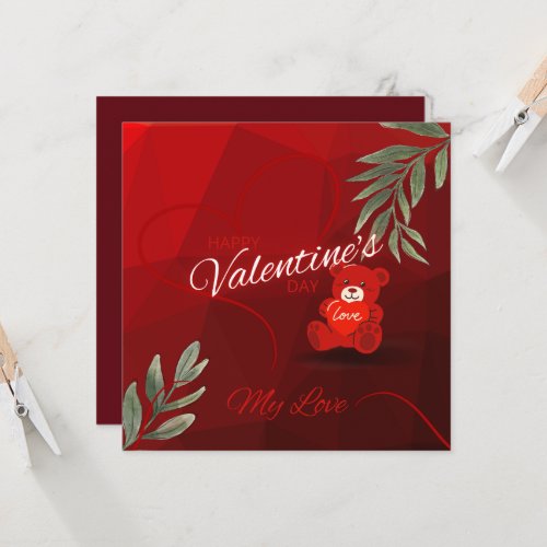 Blood red color theme valentines day card