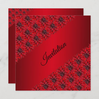 Blood red dahlias in gothic style invitation