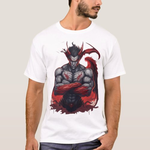 Blood Red Demonic Male Angel T_Shirt