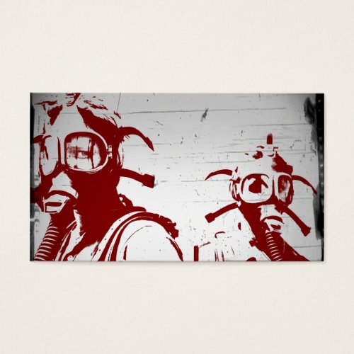 Blood Red Gas Masks Business Card Template