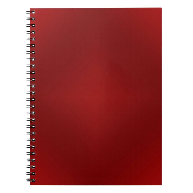 Blood Red Gradient - Customized Dark Red Template Notebook (Front)