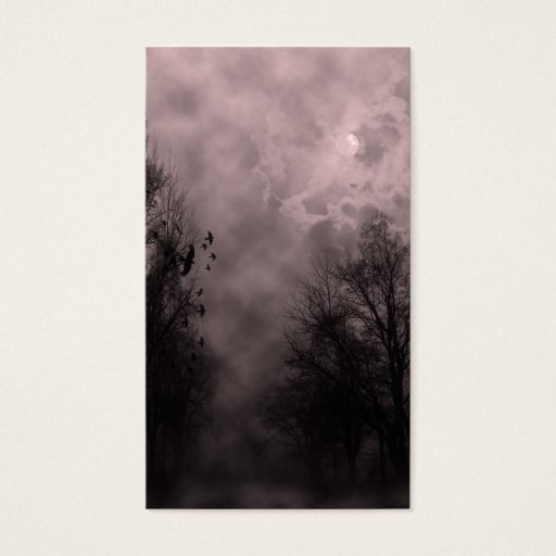 Customizable Blood Red Haunted Sky with Ravens Business Cards