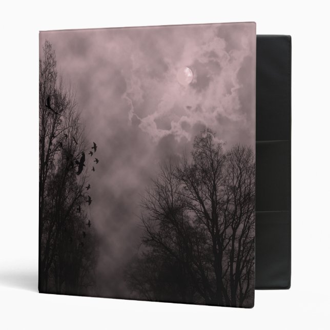 Blood Red Haunted Sky with Ravens Binder (Front/Inside)